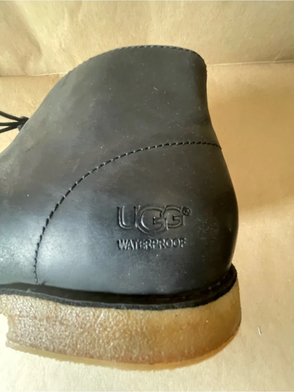 UGG Men's Black Leather Chukka Boot with Crepe Sole